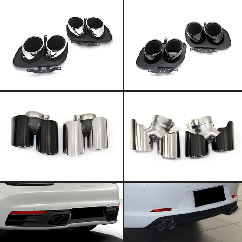 

304 Stainless Steel Exhaust Tip For Porsche Carrera 911 911.1 911.2 922 2008-2022 Muffler Tip Car Rear Exhuast System Pipe