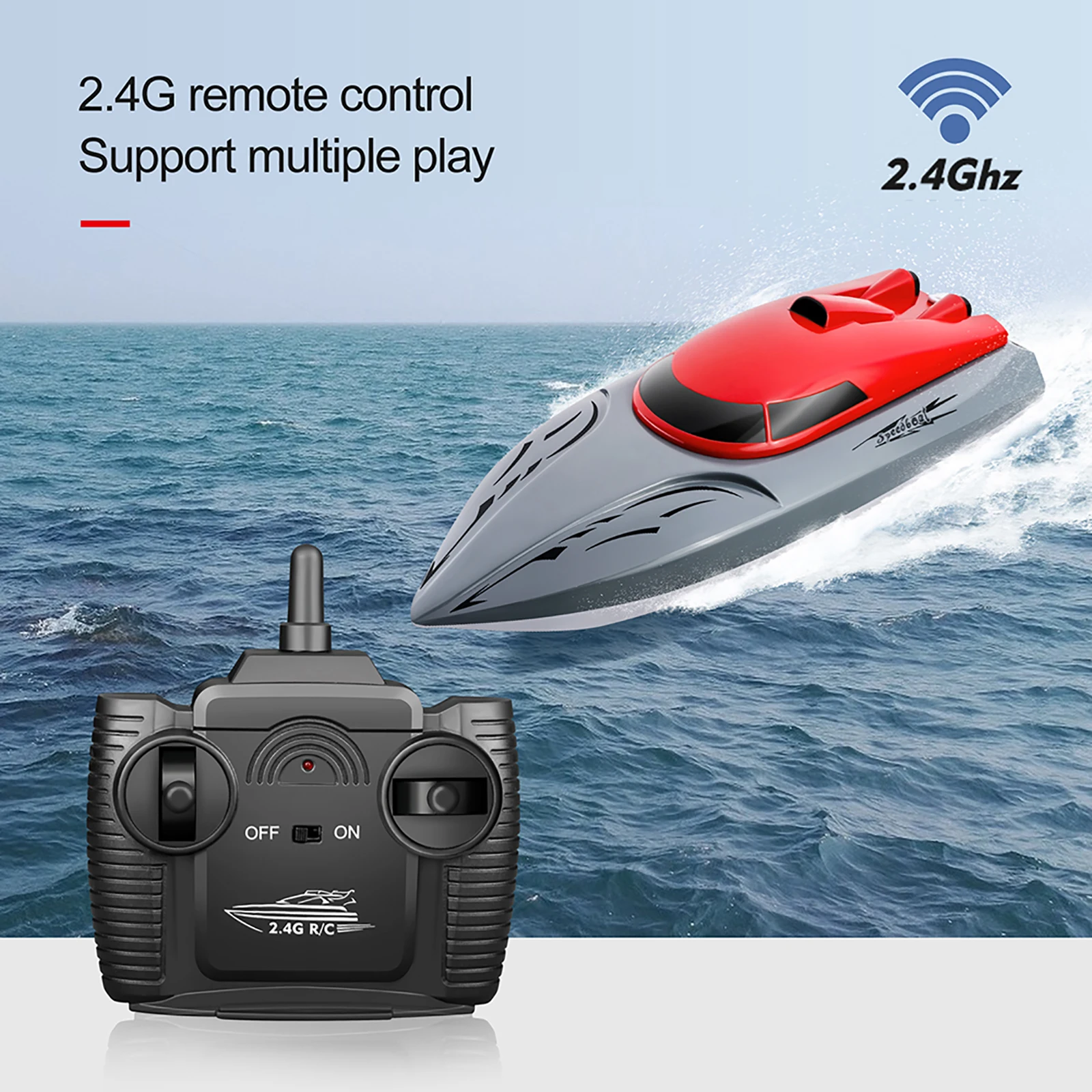 

806 20km/h RC Boat 4 Channels Electric Remote Control Speedboat 2.4GHz High Speed Racing Ship Model Toys Waterproof RC Boat Toys