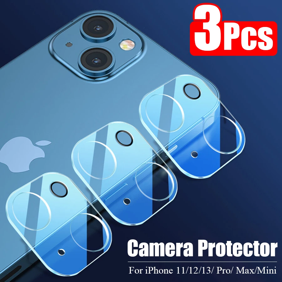 

3Pcs Full Cover Camera Lens Protector on For iPhone 13 12 11 Pro Max Tempered Glass For iPhone 13 12 Mini Camera Protector
