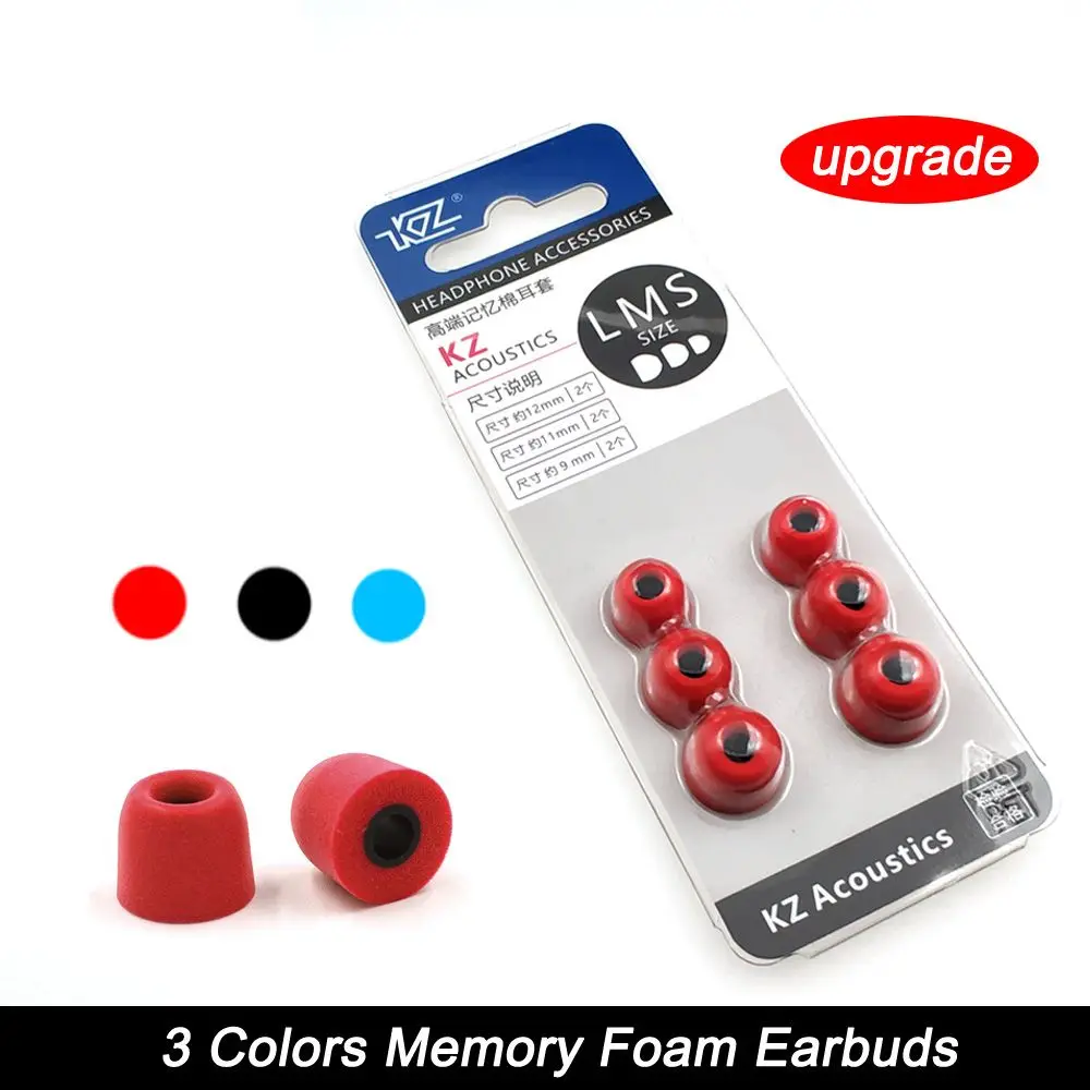 

3Pair(6pcs) KZ New Upgrade Original Noise Isolating Comfortble Memory Foam Ear Tips Pads Earbuds For In Earphone Headphones