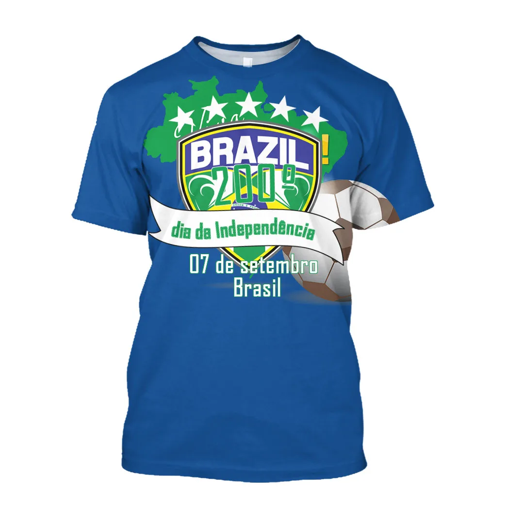 

Jumeast Brasil Flag 3D Graphic T Shirts 200th Independence Day Printed T Shirt September 7 Football Oversized Clothes Brazil
