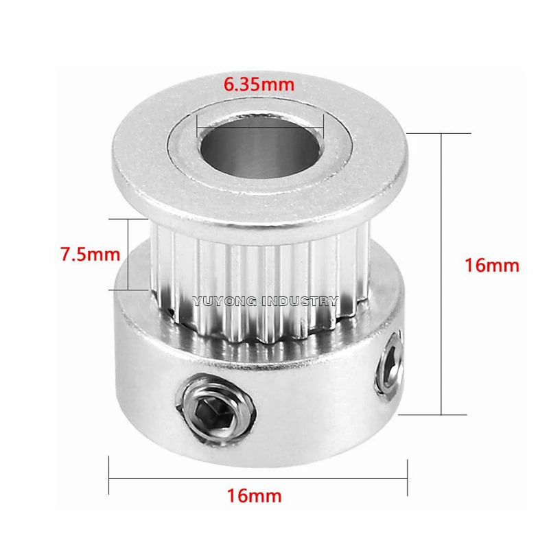 Детали 3D-принтера GT2 зубчатый шкив 2GT 20 зубьев алюминиевый диаметр 5 мм 6 35 8