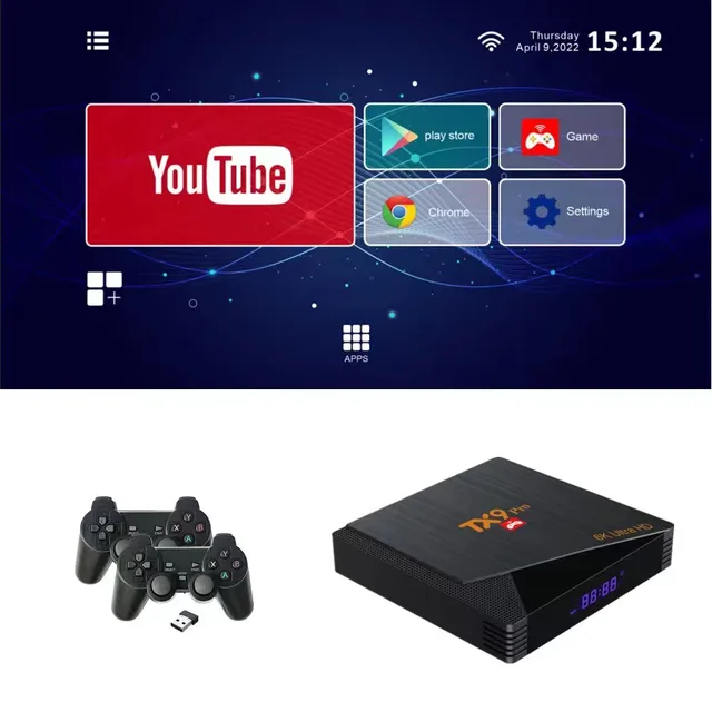 64G Android 10 TX9 Pro Smart TV Box 10000 Games Portable 4K Media player 2 in1 Retro For Video Game Console PK IpTv BOX 6