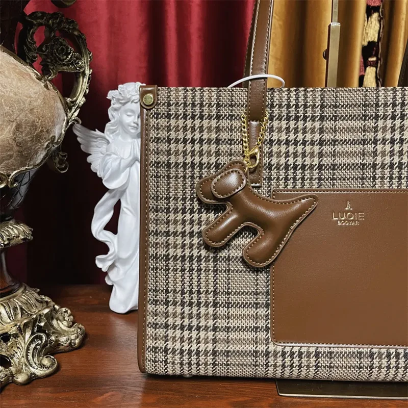 Luxurious Houndstooth Checker Retro Handbag Women's Bag 2023 New Versatile Wallet One-Shoulder Satchels Sac Designer Purses sac