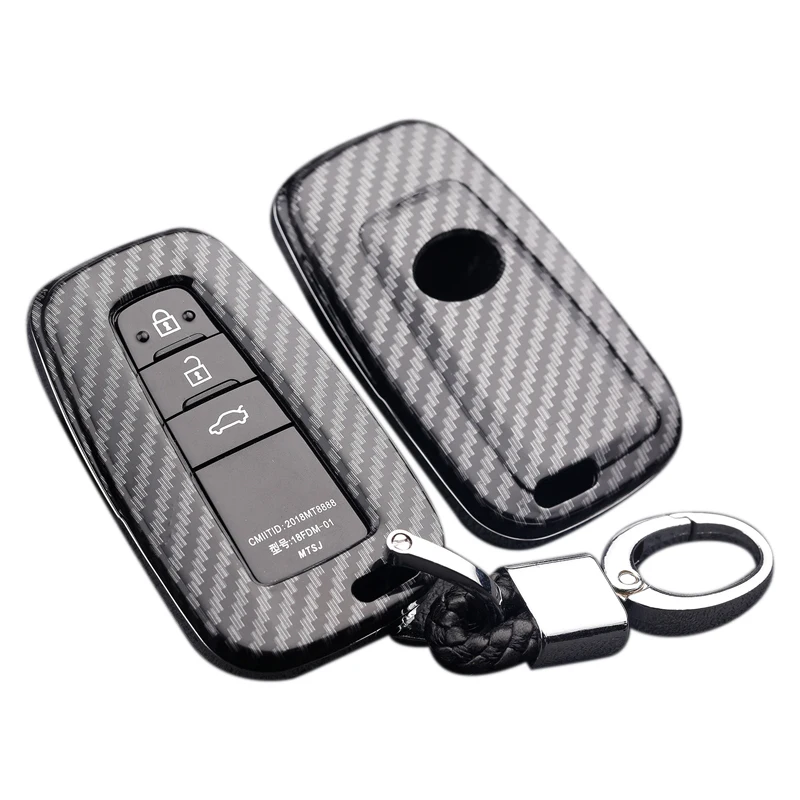 

for Prado Prius 2018 2019 Carbon Fiber Car Remote Key Case Fob Cover