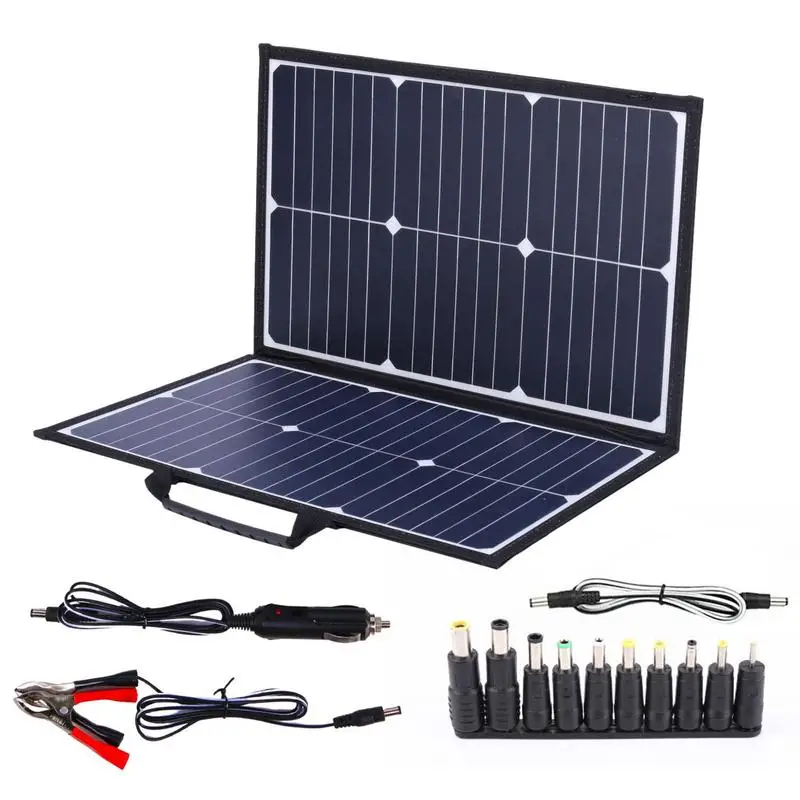 

Folding Solar Panels Portable Solar Panels For Camping Solar Panels Kit With 2 USB Ports USB Device For RV Boat Camp Family