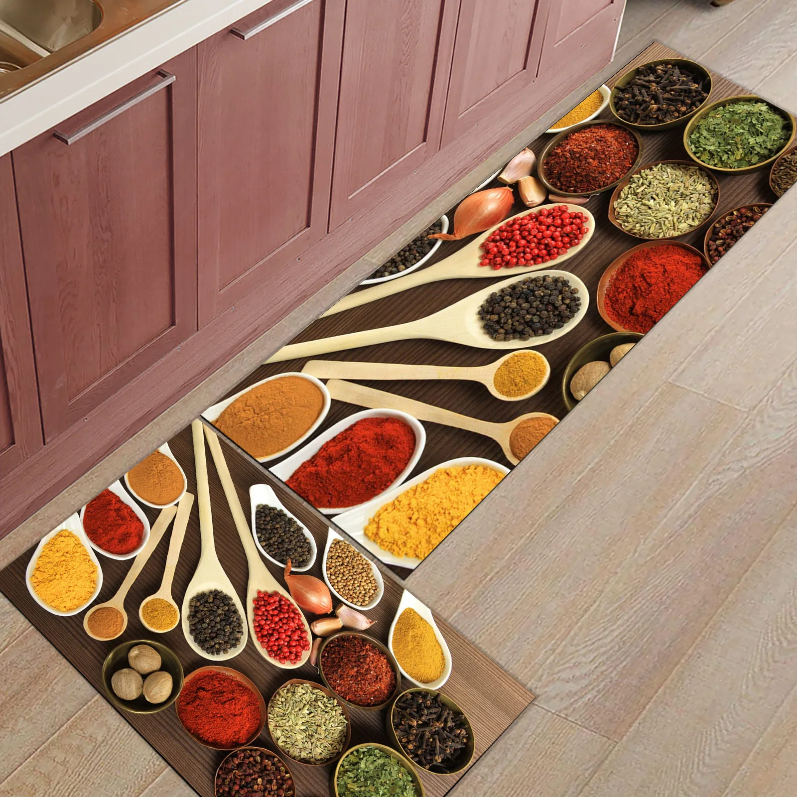 Spices Vanilla Raw Materials Kitchen Mat Long Bedroom Entrance Doormat Home Living Room Carpet Bathroom Non-Slip Rug |