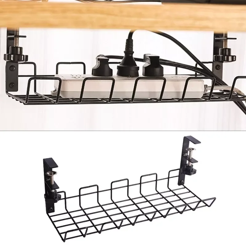 

Under Table Storage Rack Cable Management Tray Desk Socket Holder Wire Organizer Home Essentials Detachable Mobile Iron Shelves