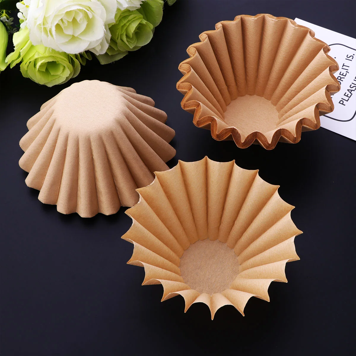 

50 шт. конусные фильтры для кофе, натуральные неотбеленные зеркальные фильтры для кофе, капельницы для кофейной машины для домашнего офиса (дерево