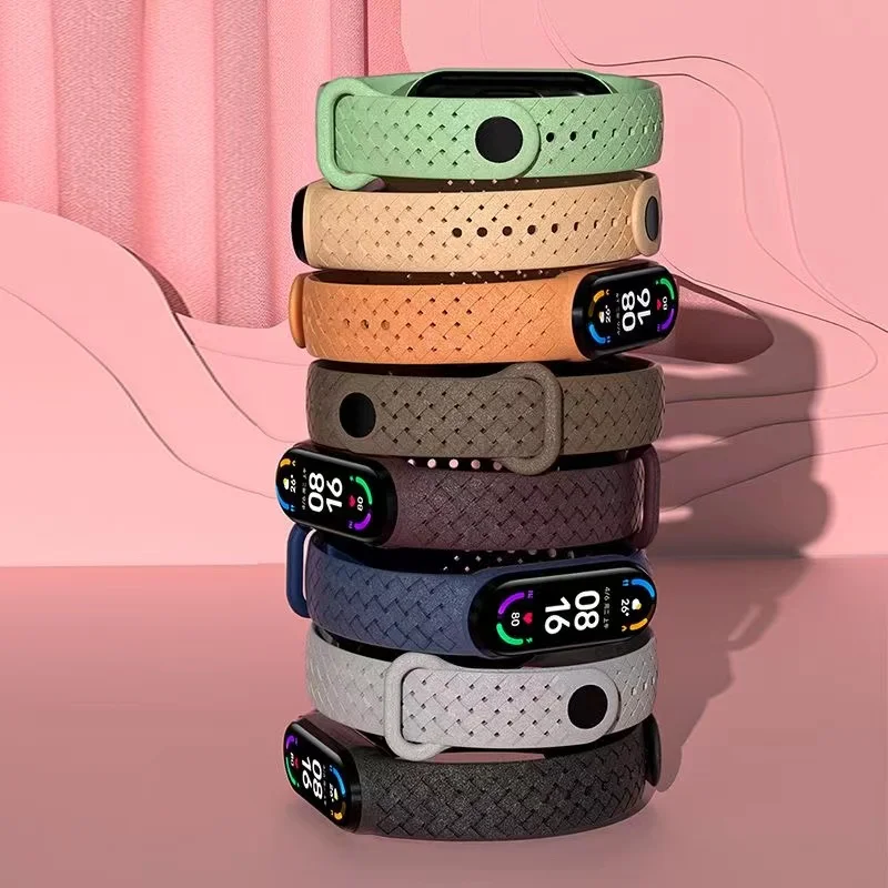 

Braided Solo loop Bracelet For Xiaomi Mi Band 7 NFC Wrist Quick Replacement Sport Silicone smartwatch Correa Mi band 6 5 4 strap