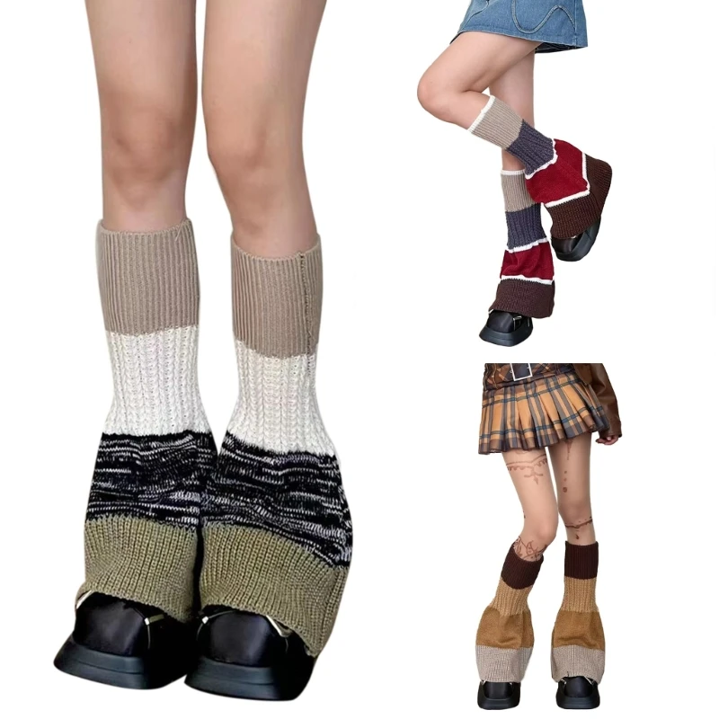 

Вязаные гетры в новом стиле, носки до середины икры, уличная одежда в стиле панк для девочек, накидка на ногу, уличная одежда