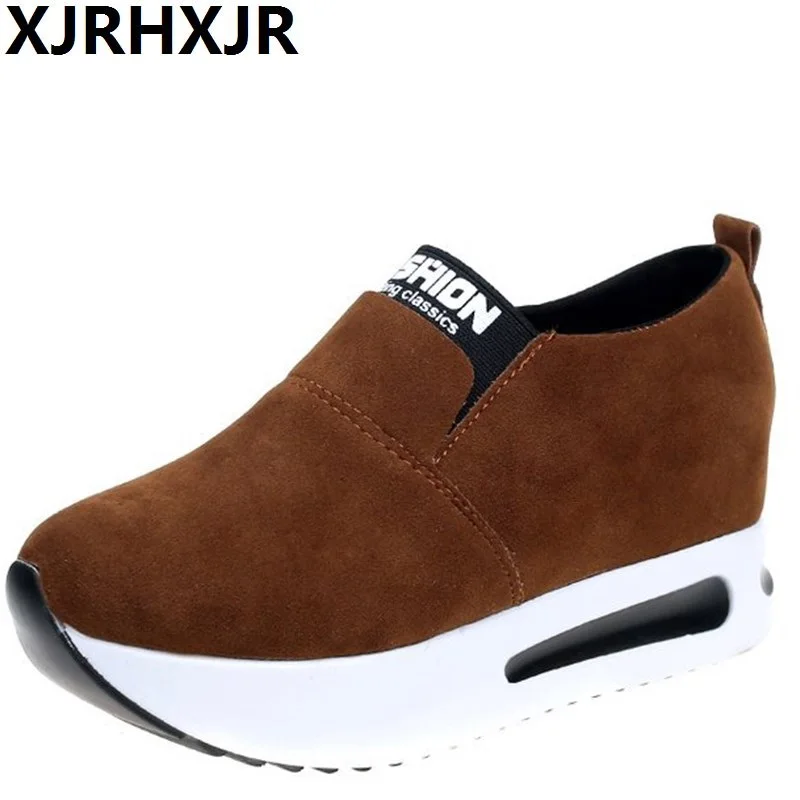 

Breathable Height Increasing Shoes 2021 New High Heel Lady Casual Black/White Women Sneakers Leisure Platform Shoes