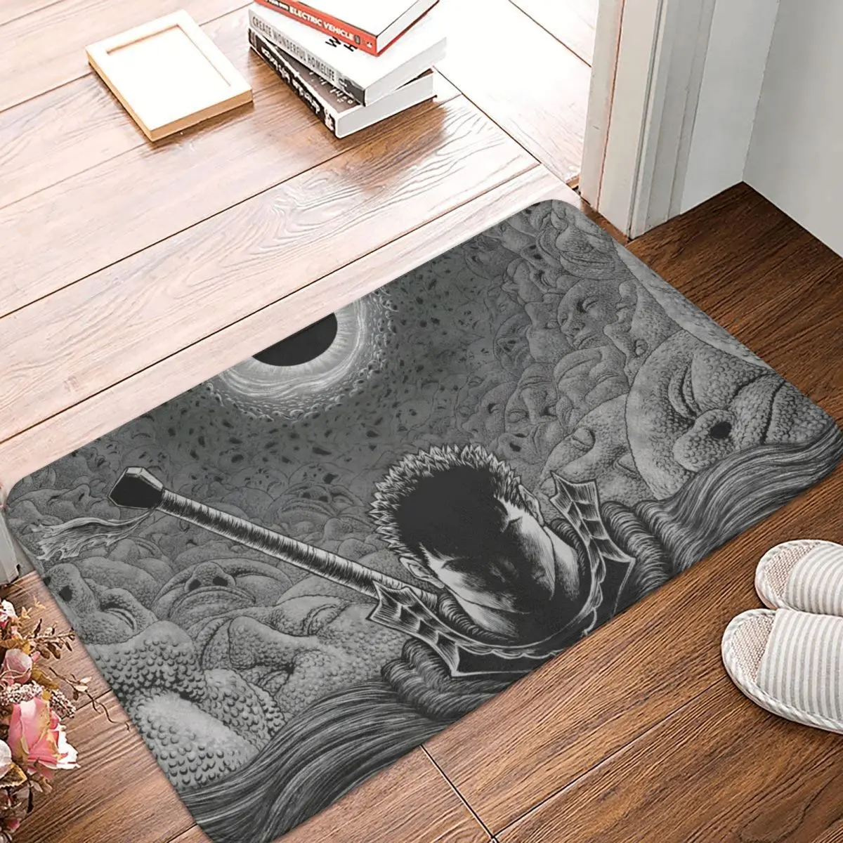 

Berserk Guts Griffith Behelit Manga Bath Mat Death Sun Doormat Kitchen Carpet Entrance Door Rug Home Decor