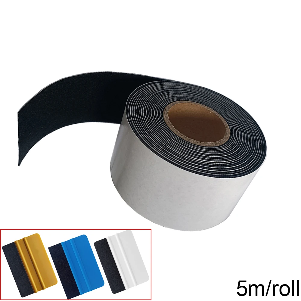 

5 м/рулон запасной ткани для пластикового автомобильного скребка для оттенка фетровая карта скребок для защиты кромок авто обертка виниловая пленка шпатель инструмент