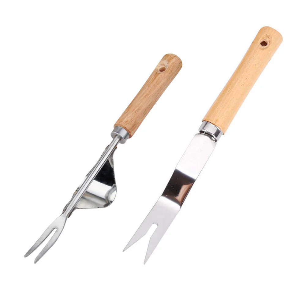 

Stainless Steel Wooden Handle Weeder for Garden Weeding DIY Gardening Flower Pot Plant Weed Removal Tools