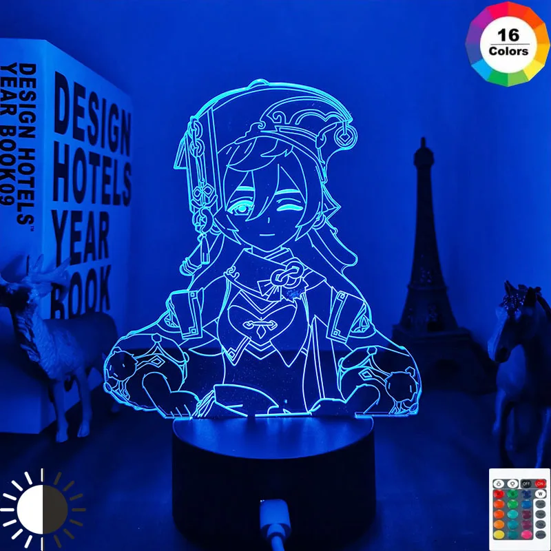 

3d Led Light Yanfei Genshin Impact for Kids Bedroom Decor Child Birthday Gift Home Decoration Genshin Impact Led Lamp Bedside