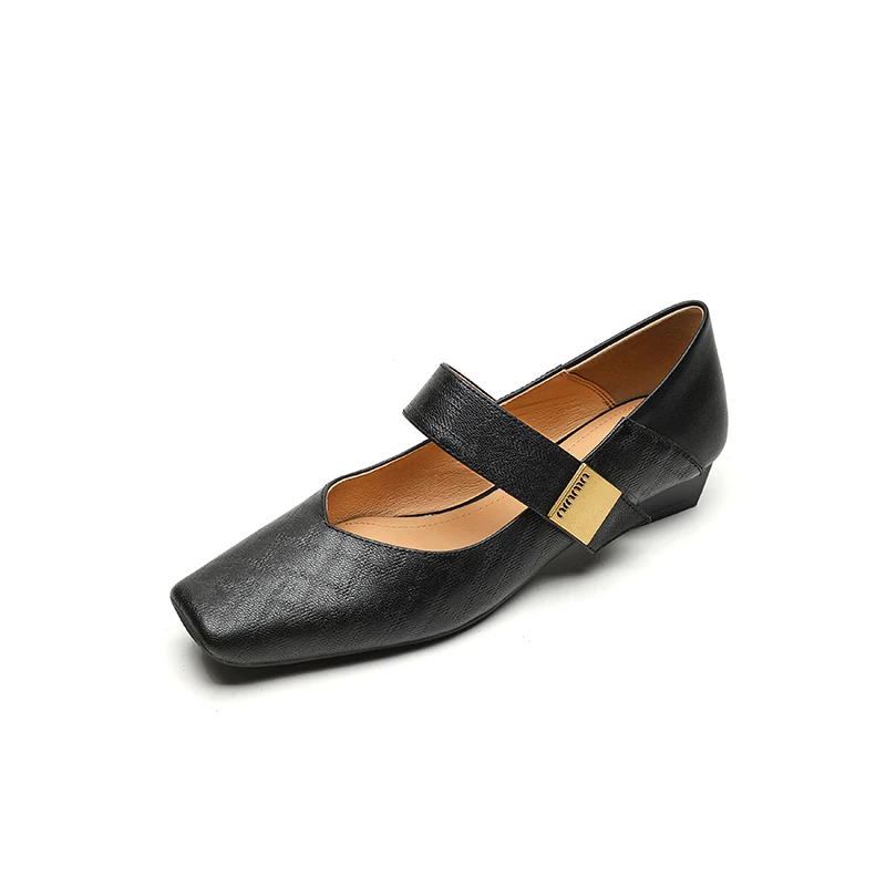 Женские туфли-лодочки из натуральной кожи с квадратным носком 22-2024 см