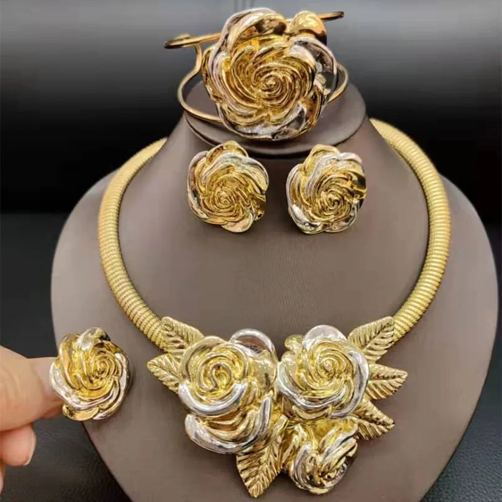 

Комплект из колье, серёг, браслета и кольца, в африканском стиле