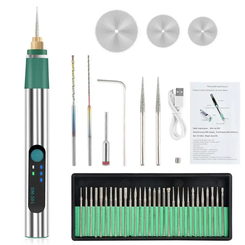 

25W Cordless Micro Electric Engraving Pen Cordless Electric Engraving Tool Wood Metal Jewelry Carving Machine Woodworking Tool