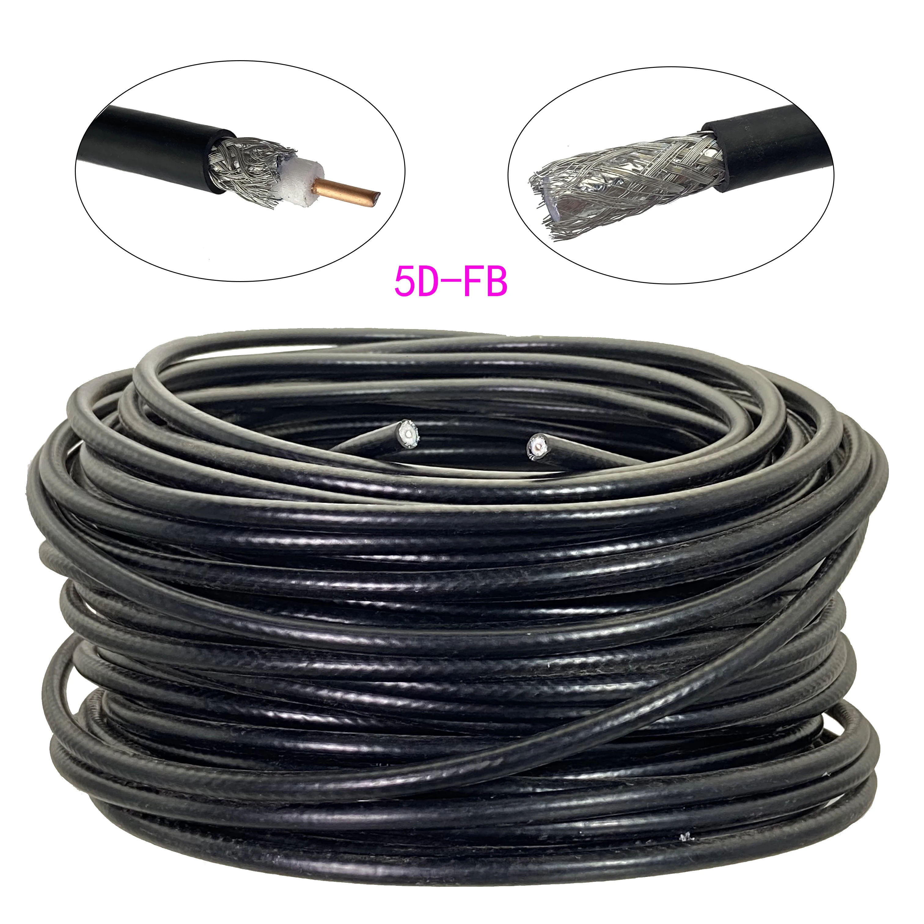 

5D-FB 5D FB RF Coaxial Cable Connector 50ohm Wire Cables for WiFi Router GPS Receiver Antenna Extension Cable 1M~50M