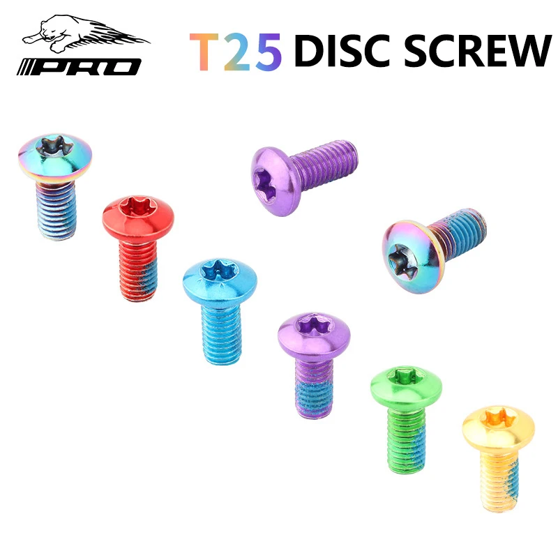 

IIIPRO MTB Road Bike Electric Bicycle Moped Motorcycle Accessories Oil Brake Disc Screws Alloy Steel Brake Pads Color T25 Bolts