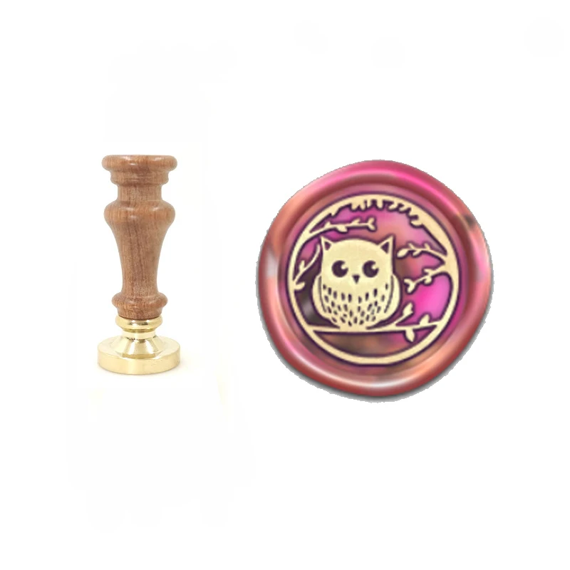 

Воск с милым рисунком совы, изысканная мини-ручка в римском стиле, старинная печать в стиле ретро, воск высокого качества 1