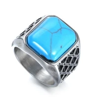 fashion jewelry vintage blue stone finger rings for women men wedding party friendship gift 2022 new