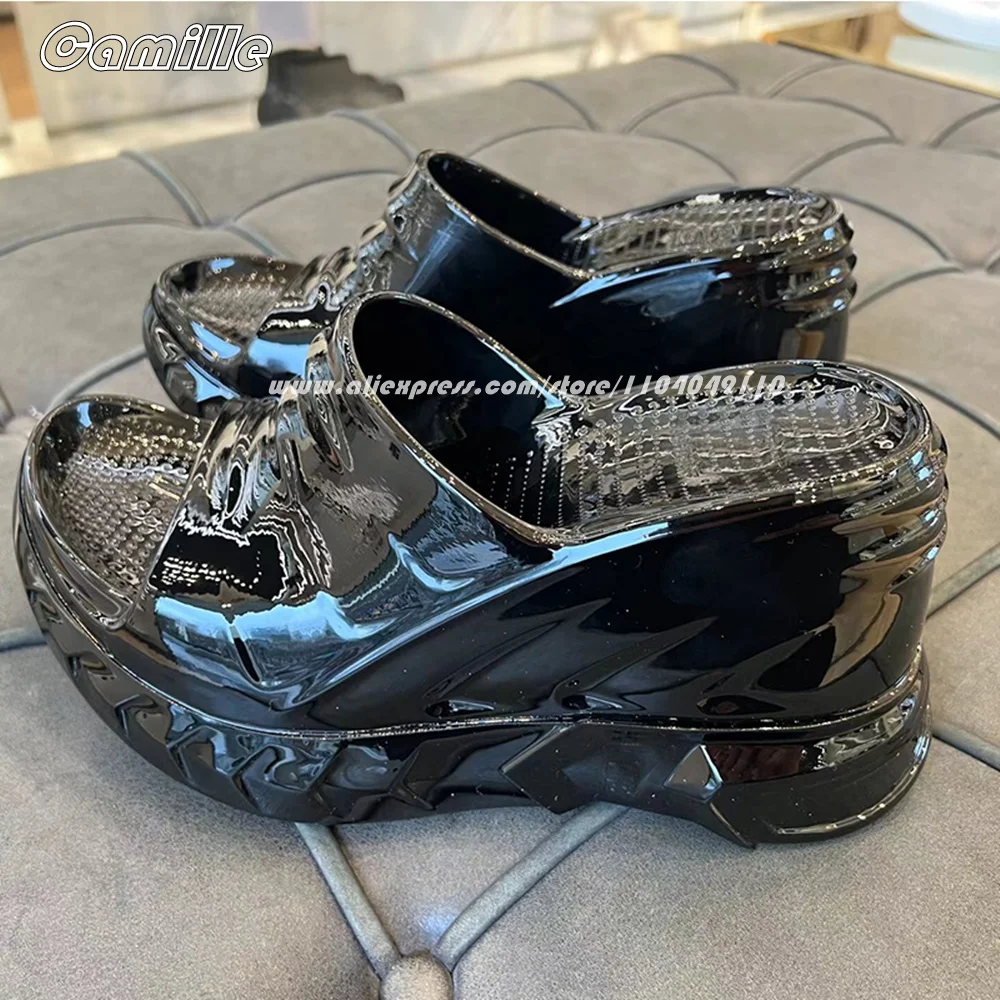 Однотонные туфли на танкетке из ЭВА массивном каблуке модные повседневные