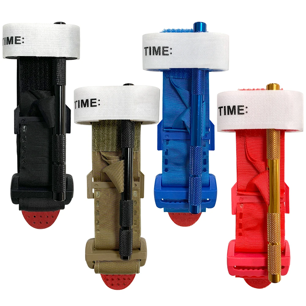 1pcsBlue/Red/Khaki Metal CAT Tourniquet Tactical Military Survival Outdoor Combat Turnstile Rotating First Aid Medical Emergency