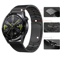 22mm titanium grey silver black strap for huawei watch gt3 46mm stainless steel watchband for huawei gt runner gt2 pro band