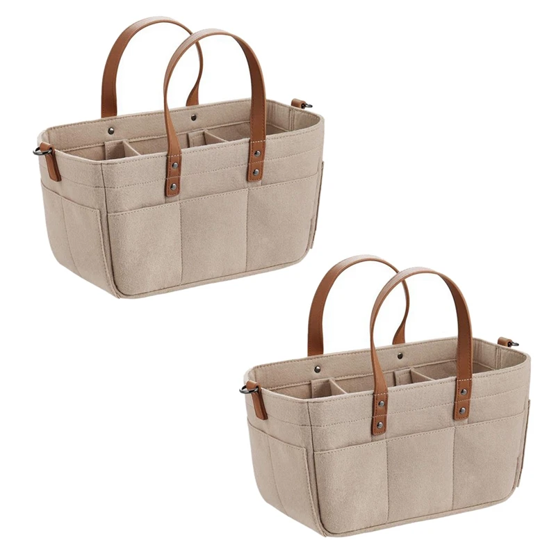 

2X Baby Diaper Caddy Organizer Baby Shower Basket Portable Nursery Storage Bin Car Storage Basket For Toys Nursery Room