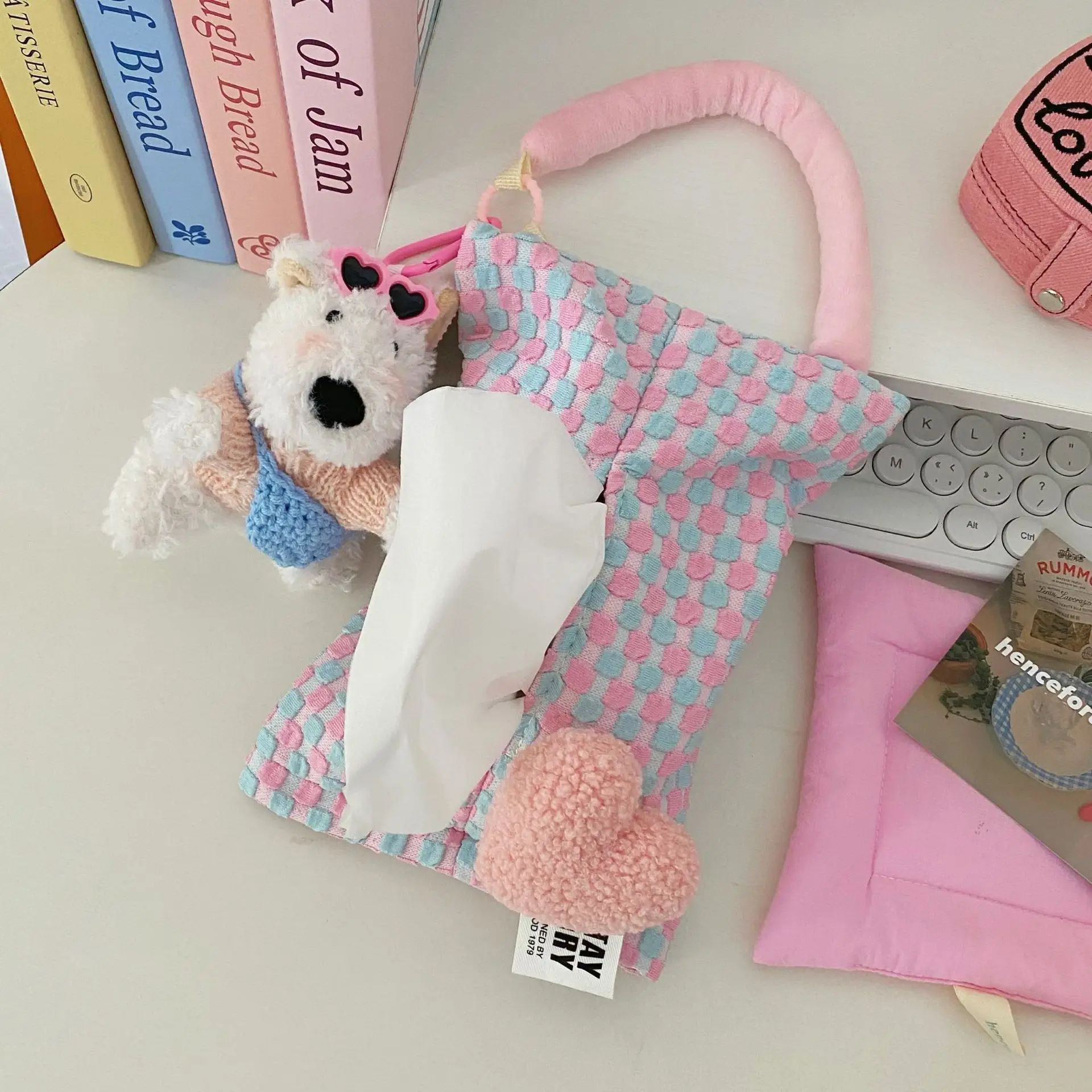 Kawaii West Highland Собака Плюшевая Игрушка Сумка В Форме Украшения Автомобиля