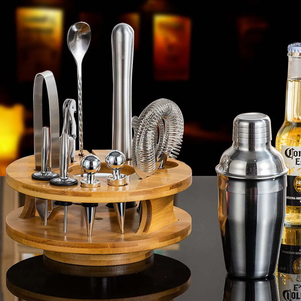 Набор инструментов для бара шейкер коктейлей ложка разлива Бамбуковая