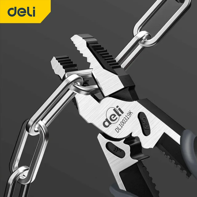 Deli universal wire cutter diagonal pliers crimping pliers needle nose pliers multifunctional hardware hand tools electrician