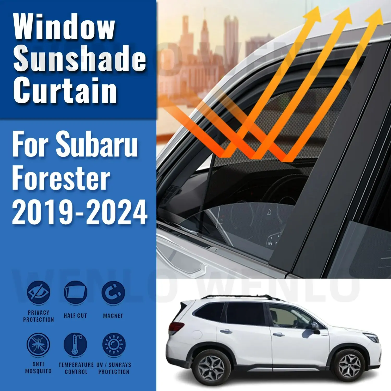 Магнитный автомобильный солнцезащитный козырек для Subaru Forester SK 2019-2024 передняя