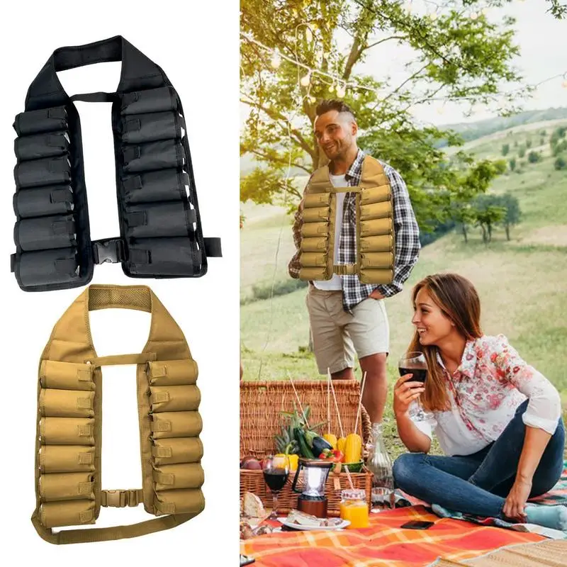 

Beer Vest Belt Portable Soda Drinking Vest Reusable Drinking Vest Beverage Holder Vest With 12 Pocket For Climbing Hiking