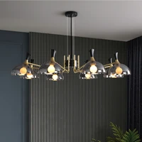 new nordic retro e27 led chandelier for living dining room kitchen bedroom pendant lamp modern glass amber design hanging light