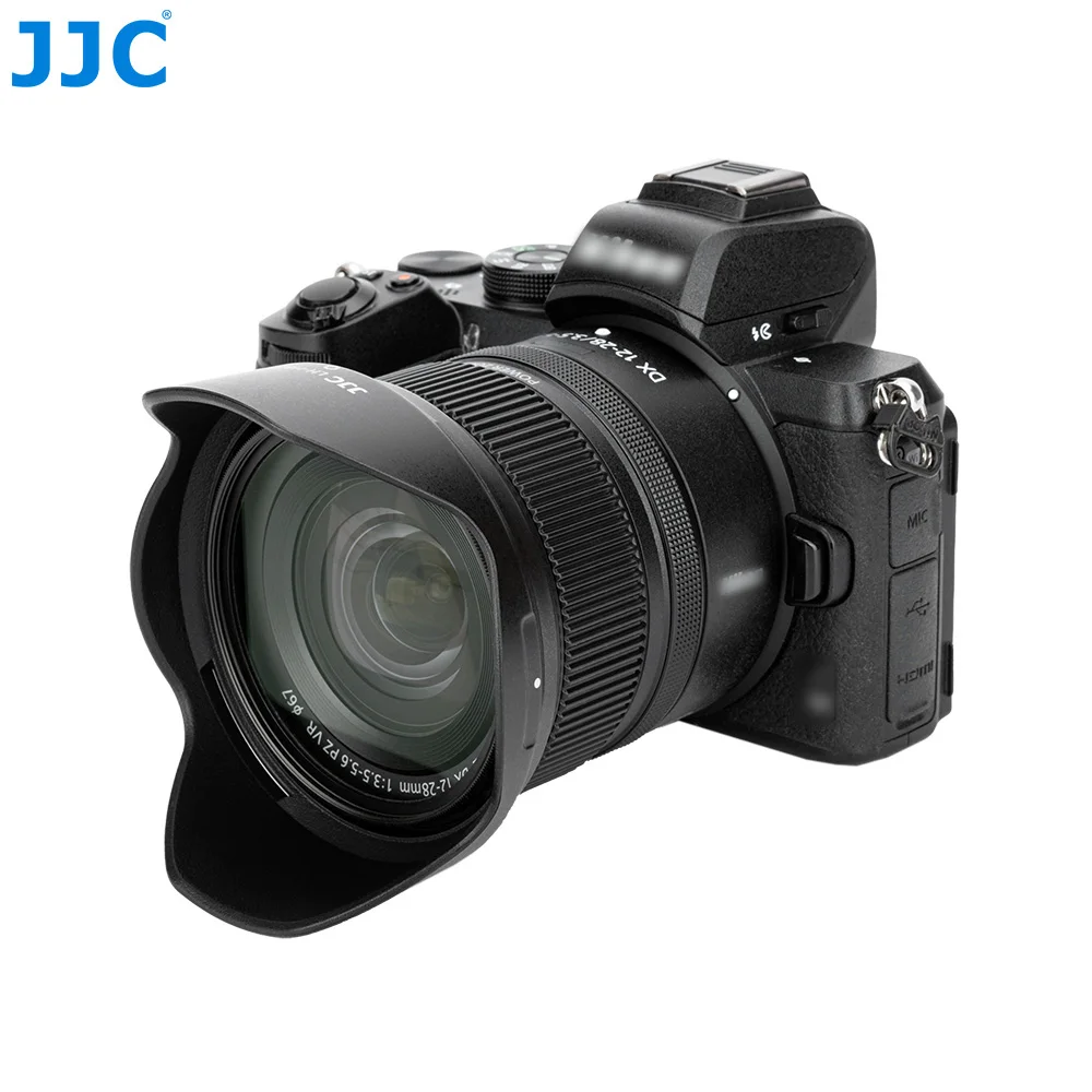 Реверсивная бленда JJC для камеры с объективом Nikon Nikkor Z DX 12-28 мм F3.5-5.6 PZ VR Z8 Z9 Z30 Zfc Z6 Z6II