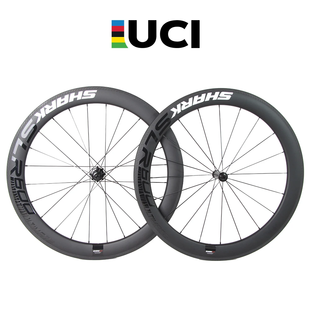 

SHARK Wheels 700C SLR Carbon Wheels 28C UCI Approved 55mm Road Bike Carbon Wheelset UD Matte Clincher Tubeless Carbon Hub 20-24H