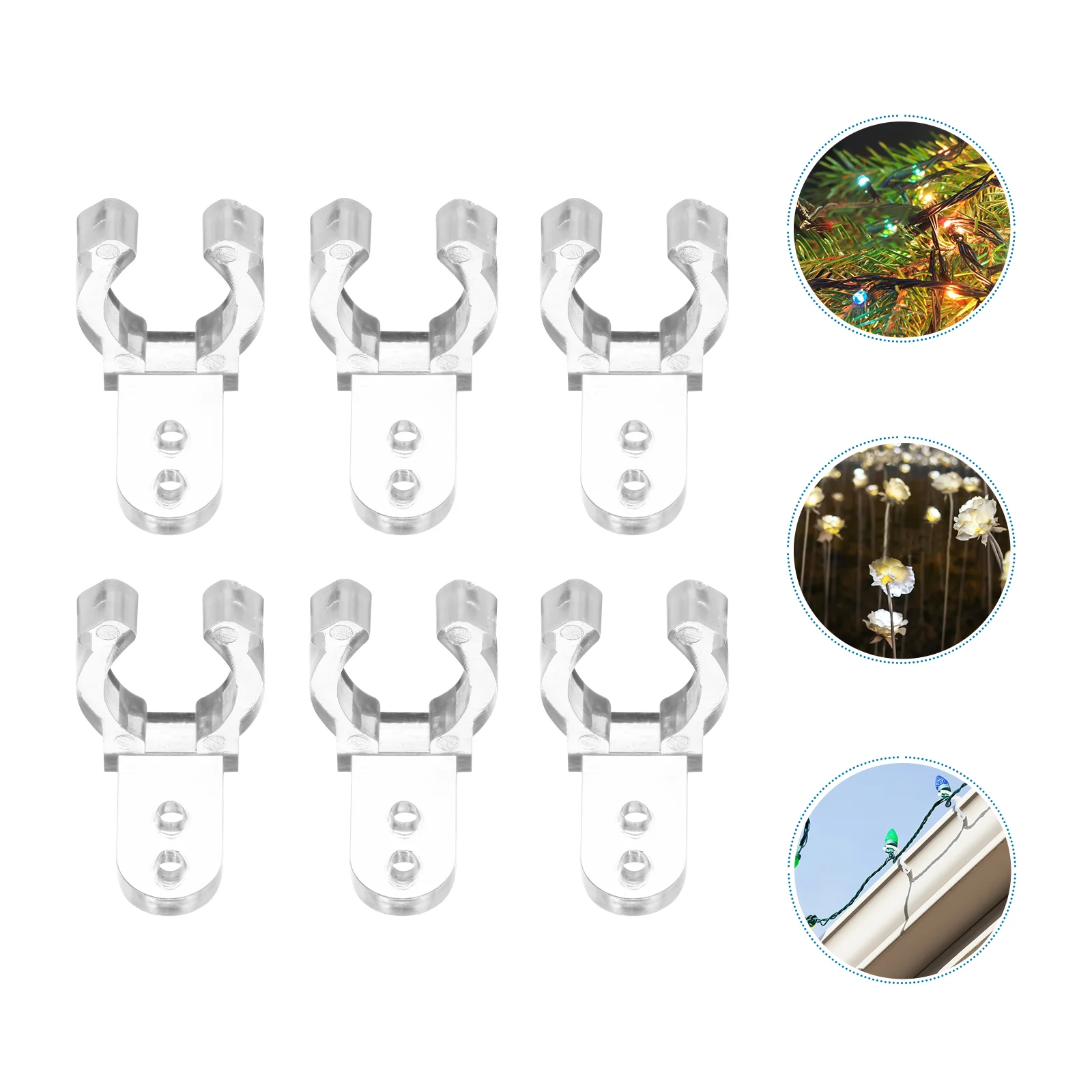 

100pcs Holder Transparent PC Lightweight Practical Attaching Clamp Lamp Holder Support with 200pcs Screw
