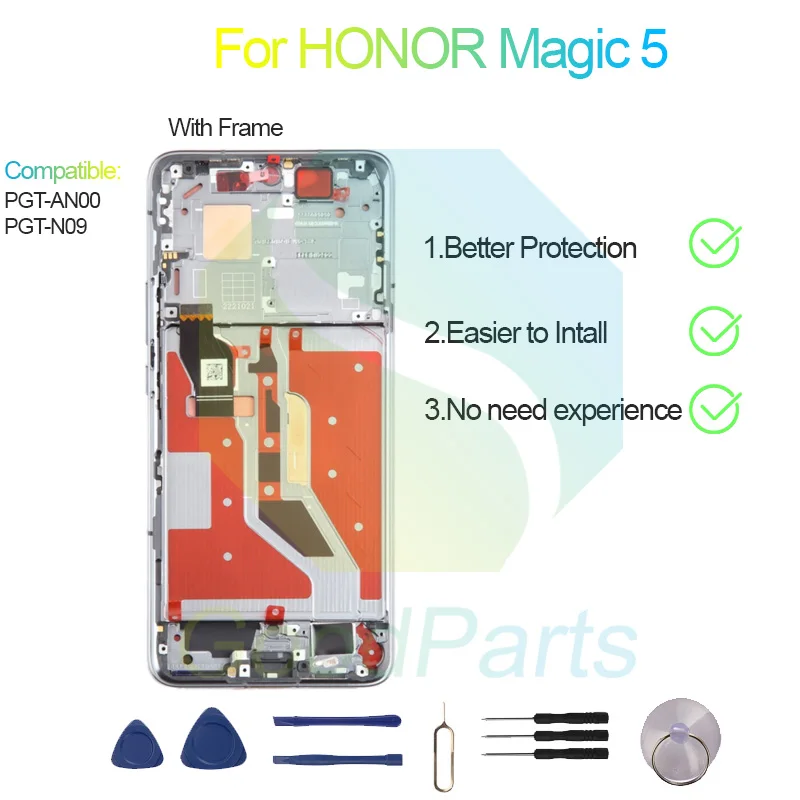 Фото Проверка перед отправкой для HONOR Magic 5: дисплей, сенсорный экран, панель дигитайзера, сборка ЖК-экрана PGT-AN00, PGT-N09, экран Magic 5 №5