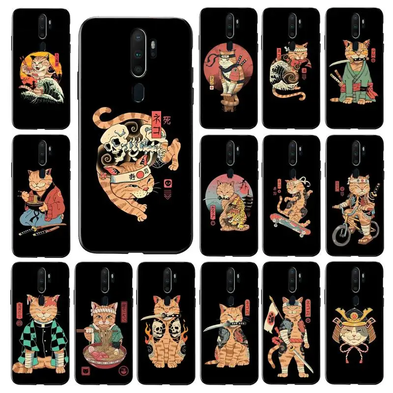 

Japan Cat Phone Case for Vivo Y91C Y11 17 19 17 67 81 Oppo A9 2020 Realme c3