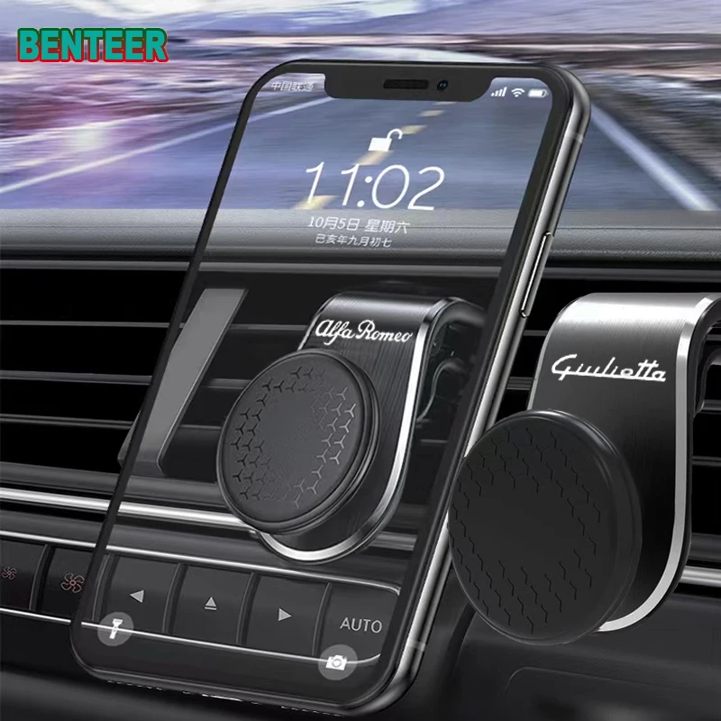 

360 Degree Rotate Car Phone Holder For Alfa Romeo 159 147 Giulietta Stelvio 4C MITO 156 Giulia Sportiva Car Accessories
