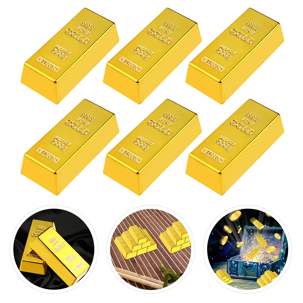 

Simulation Gold Game Props Artificial Bar Creative Decor Plastic Bars Simulated Plaything