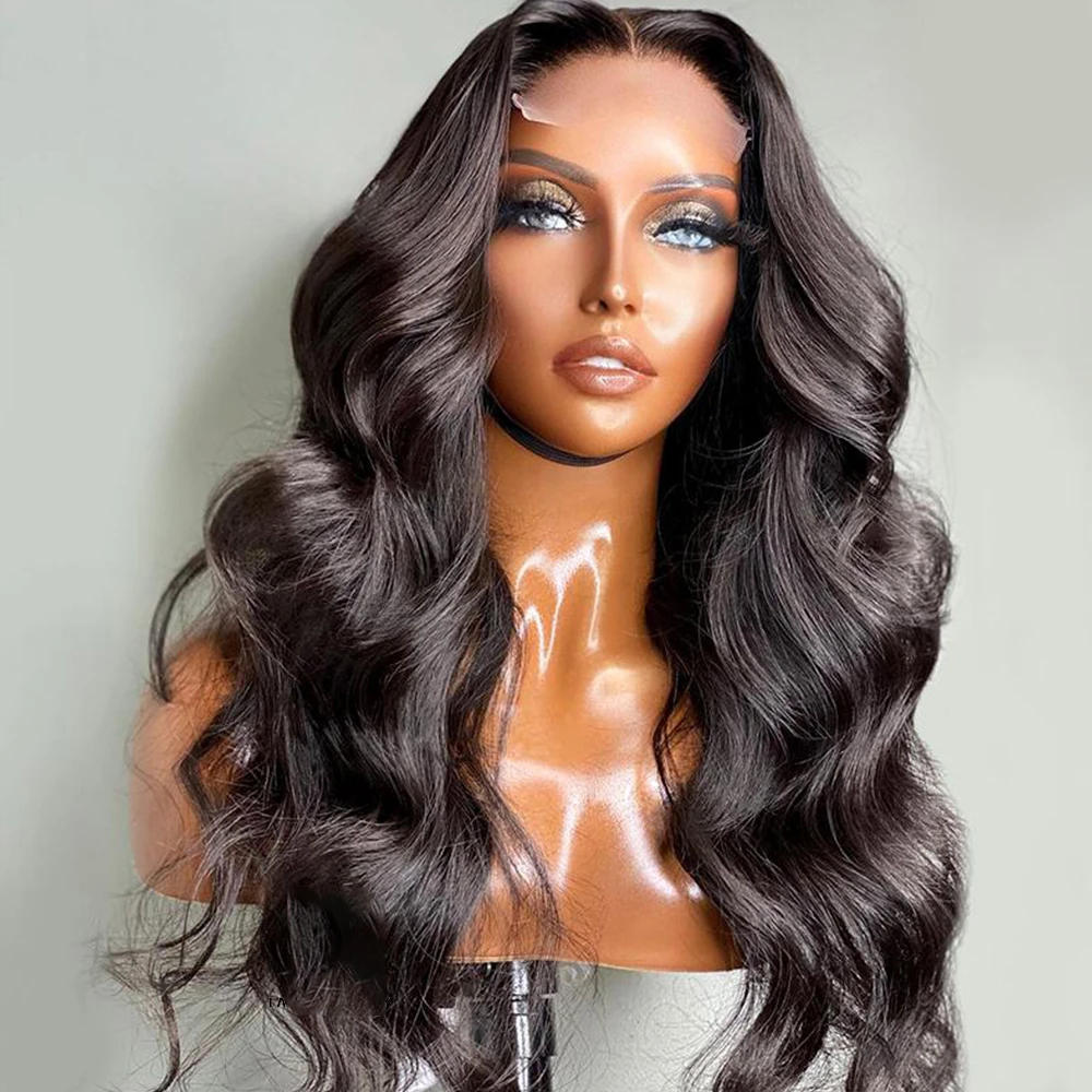 

Бесклеевой Длинный мягкий волнистый синтетический парик на шнуровке спереди для чернокожих женщин, предварительно выщипанный Повседневны...