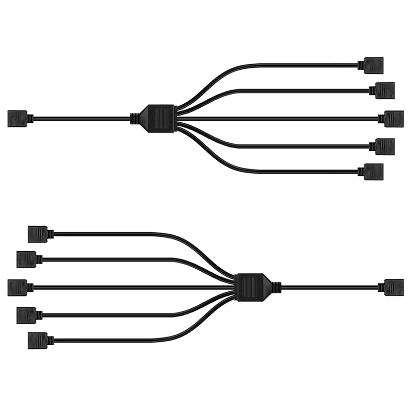 

2Pcs Fan RGB Splitter Adapter Cable Motherboard Extension 5V 3 Pin Fan Cable Splitter for Computer Housing CPU Cooler
