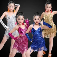childrens latin dance dress costume girls group competition practice clothes sequin costumes ballroom dance competition dresses