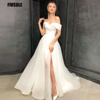 fivsole sexy wedding dresses high split floor length bride dress tulle off shoulder a line wedding evening gowns plus size
