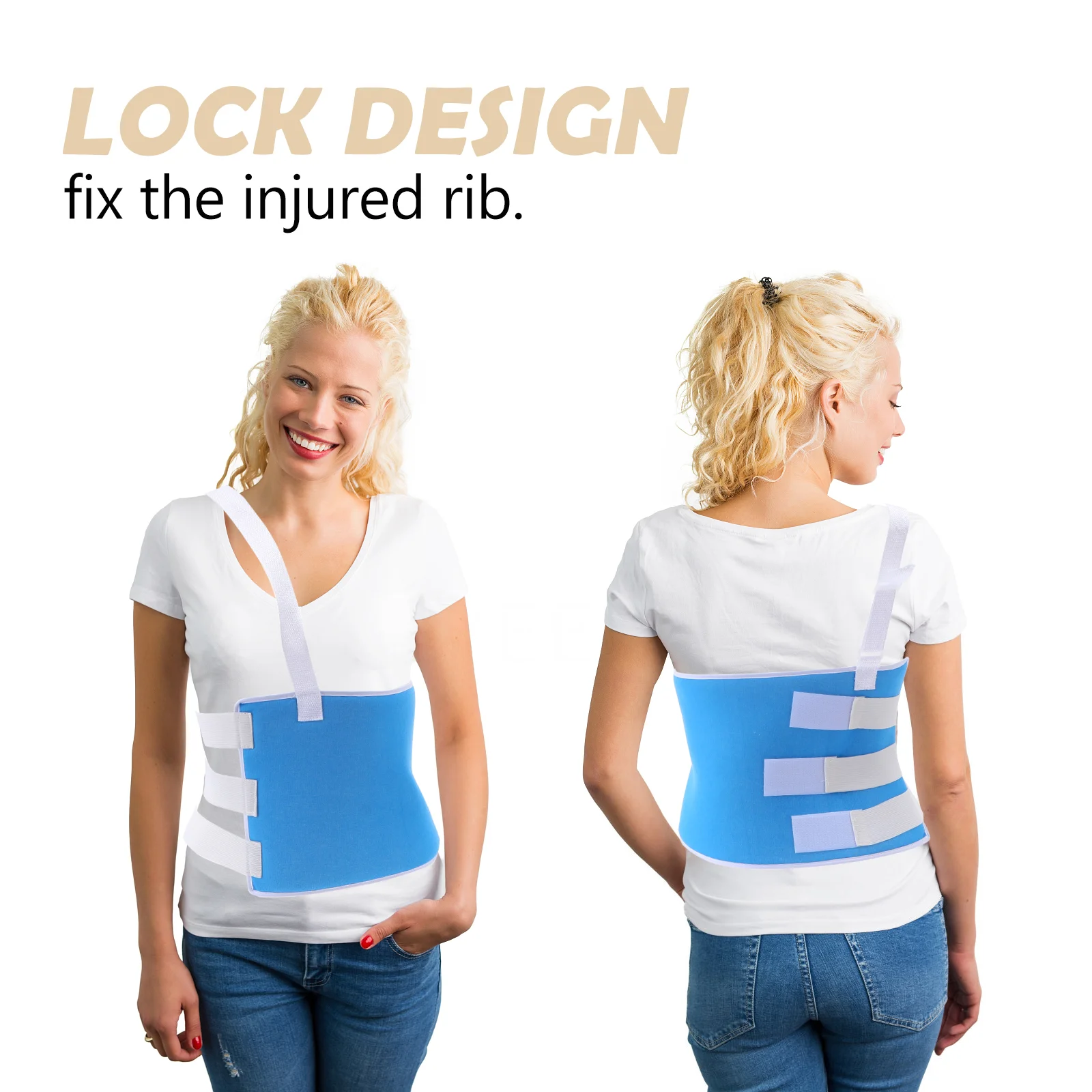

Rib Belt Support Brace Binder Wrap Injury Bruised Elastic Ribs Cage Protector Lower Waist Hip Broken Breathable Adjustable