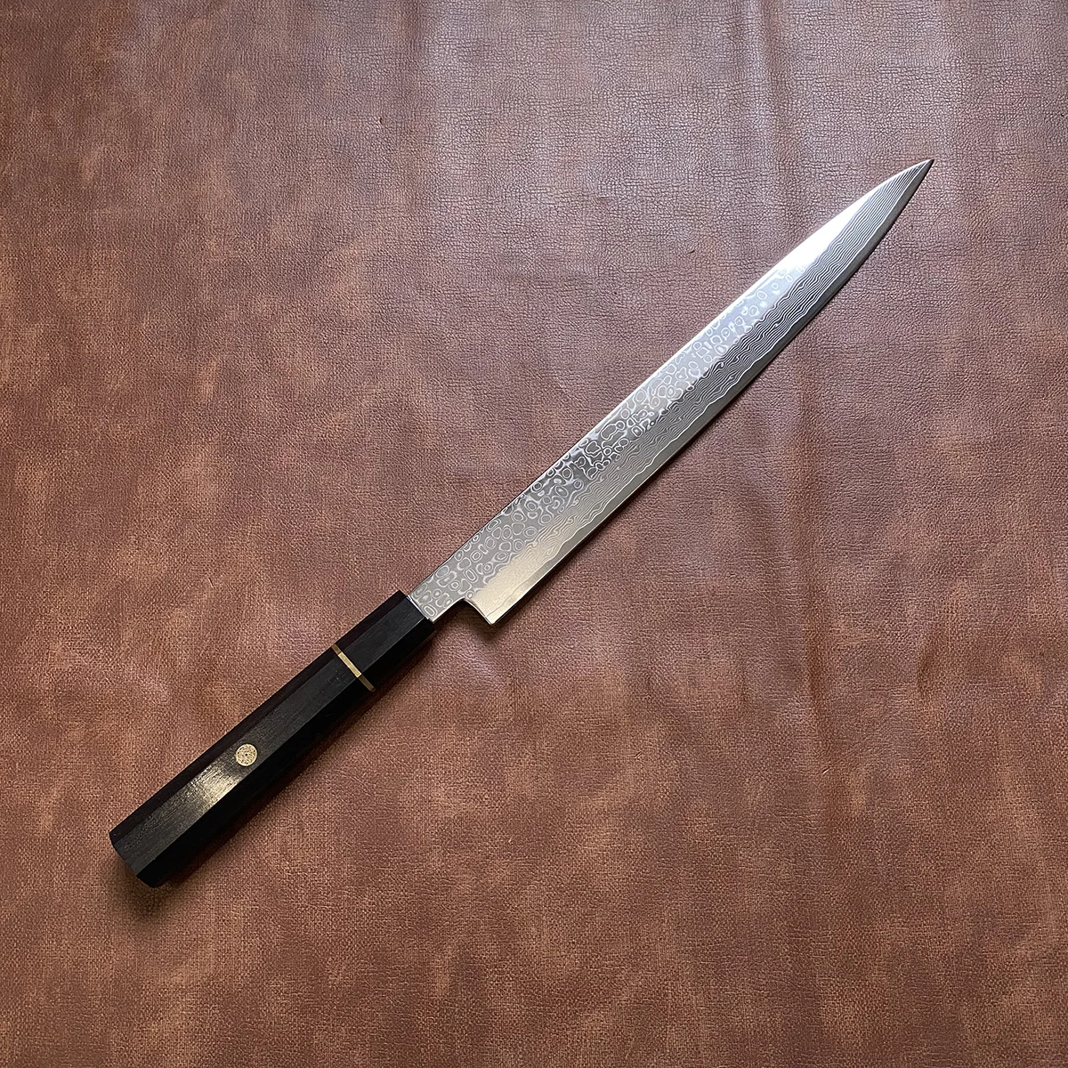 Нож для сашими дамасская сталь VG10 однолезвийное лезвие ручка из черного дерева